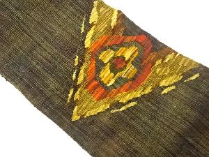 紗紬抽象菱模様織出し名古屋帯